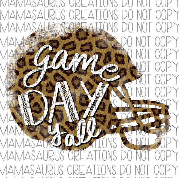 Game Day Leopard Helmet Digital Design