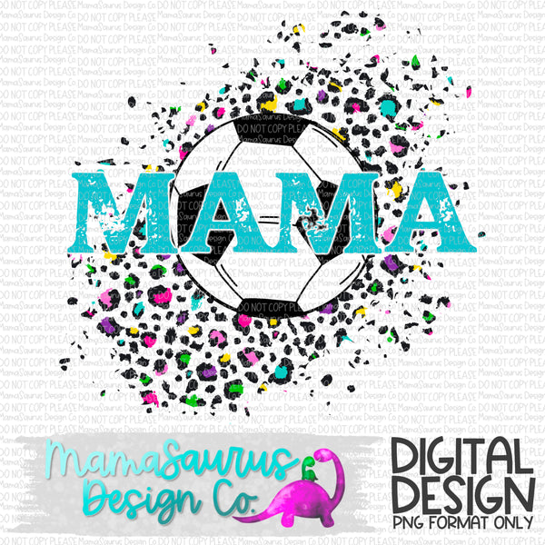 Bright Leopard Soccer Mama Digital Design