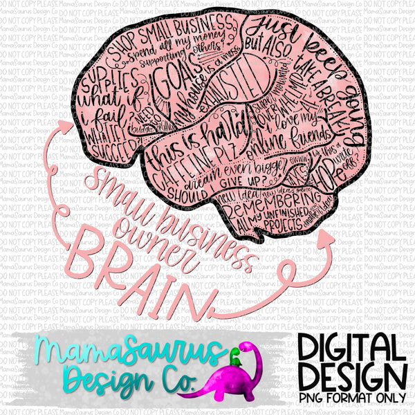 Small Business Owner Brain Words Digital Design