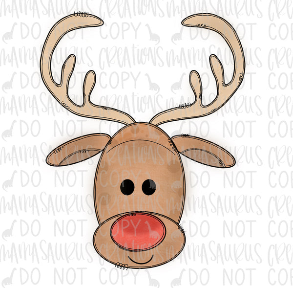 Hand Drawn Doodle Reindeer Digital Design