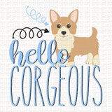 Hello Corgeous Corgi Digital Design