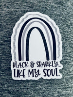 Black Sparkly Soul Rainbow Vinyl Sticker
