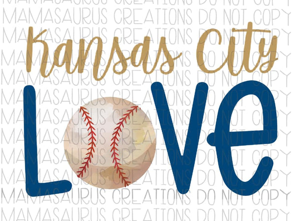 Kansas City Love Baseball Digital Design